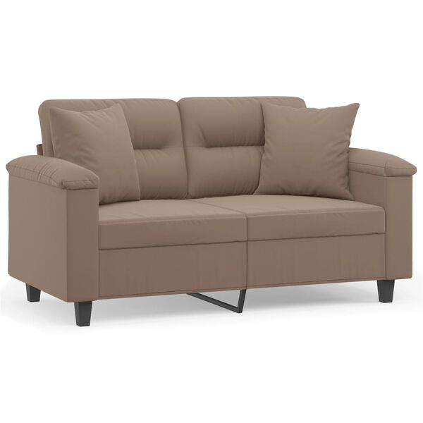 vidaXL 2-Sitzer-Sofa mit Kissen Taupe 120 cm Mikrofasergewebe