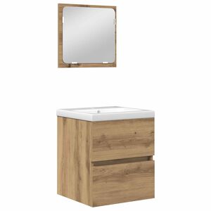 vidaXL Badezimmerm&ouml;bel-Set 2 stk. Artisan-Eiche und Wei&szlig;