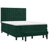 vidaXL Boxspringbett mit Matratze Dunkelgr&uuml;n 140x200 cm Samt