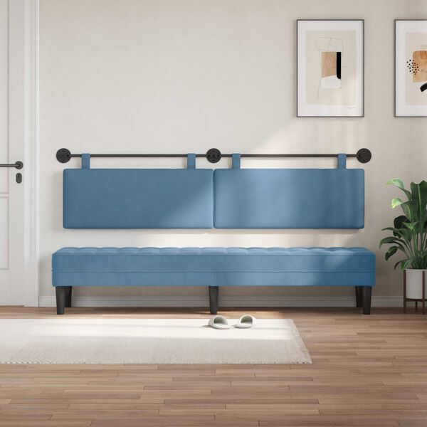 vidaXL H&auml;ngevorderseite Wandmontiert Blau 210 x 55 x 5 cm Cordstoff