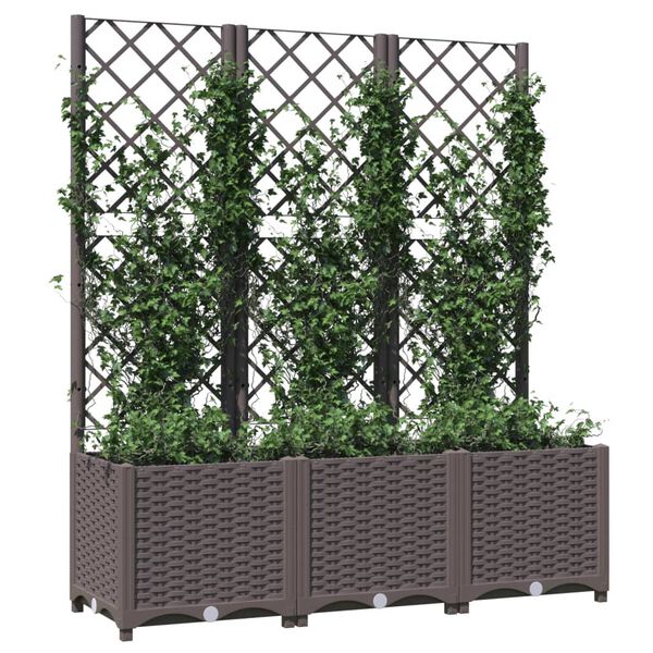 vidaXL Garten-Pflanzgef&auml;&szlig; mit Spalier Braun 120 x 40 x 136 cm PP
