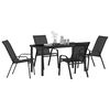 vidaXL Garten Essgruppe 5 pcs Schwarz Pulverbeschichteter Stahl