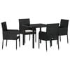 vidaXL Garten Essgruppe 5 Stk. Schwarz Poly-Rattan
