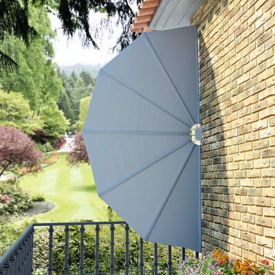 vidaXL Faltbarer Terrassen-Seitenfächer Grau 160 cm
