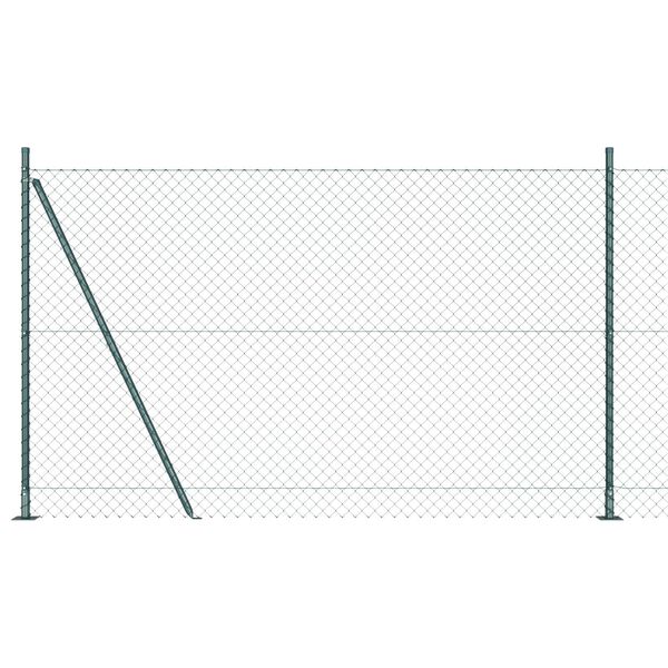vidaXL Zaunpfosten Gr&uuml;n 10 x 1,4 m (60 x 60 mm Netz) Stahl und PVC