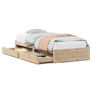 vidaXL Massivholzbett ohne Matratze 75x190 cm Kiefernholz