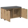 vidaXL Flurbank mit Kissen mit Speicher Artisan-Eiche 80 x 46 x 46 cm