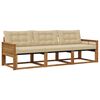 vidaXL Outdoor-Sofagarnitur mit Kissen 3 pcs Natur und Beige