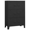 vidaXL Lagerschrank Industrial Schwarz 75x40x115 cm Metall