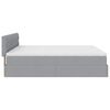 vidaXL Ottoman-Bett mit Matratzen & LEDs Hellgrau 200x200 cm Stoff