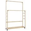vidaXL Kleiderst&auml;nder mit Ablagen und Rollen 90x35x155 cm Bambus