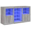 vidaXL Sideboard mit LED-Leuchten Grau Sonoma 123x37x67 cm