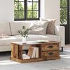 vidaXL Couchtisch mit Schubladen Altholz 90 x 50 x 35 cm Holzwerkstoff