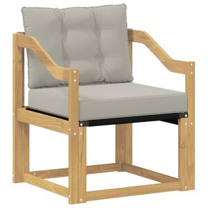 vidaXL Outdoor-Sofa Massivholz Akazie Wei&szlig; und Hellgrau