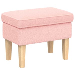 vidaXL Hocker Rosa 55 x 35 x 41 cm Boucl&eacute;