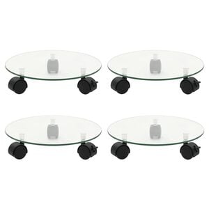 vidaXL Pflanzenroller 4 Stk. 28 cm Hartglas Rund