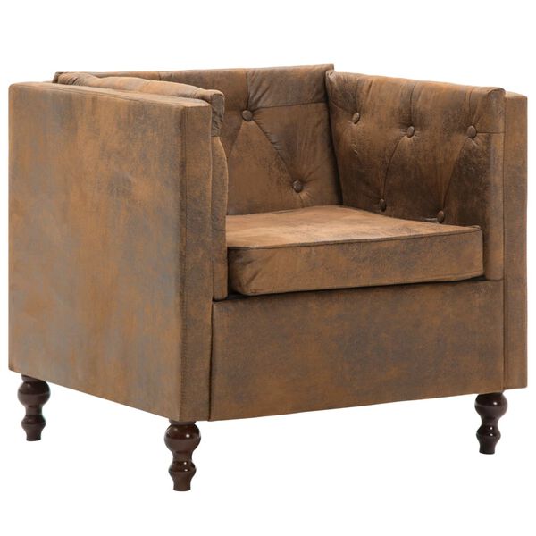 vidaXL Chesterfield Sofagarnitur 2-tlg. Stoff Wildlederoptik