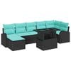 vidaXL Gartensofa-set mit Kissen 8 pcs Schwarz Poly Rattan