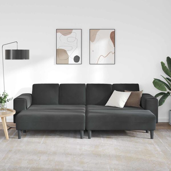 vidaXL Wohnzimmer Couch 3 pcs Schwarz