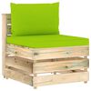 vidaXL 7-tlg. Garten-Lounge-Set mit Kissen Gr&uuml;n Impr&auml;gniertes Holz