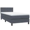 vidaXL Boxspringbett mit Matratze Dunkelgrau 80x220 cm Samt