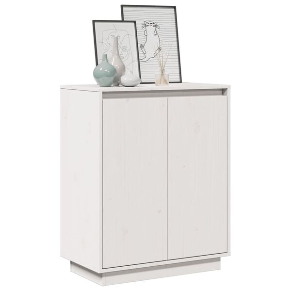vidaXL Sideboard Wei&szlig; 60x34x75 cm Massivholz Kiefer