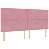 vidaXL Boxspringbett mit Matratze mit Kopfteil Rosa 200 x 200 cm Stoff