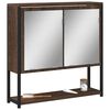 vidaXL Bad-Spiegelschrank Braun Eiche-Optik 60x16x60cm Holzwerkstoff