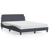 vidaXL Bettgestell Dover Dunkelgrau 135x190 cm Samt