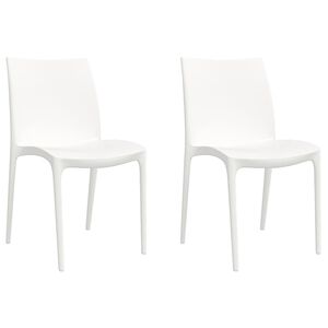 vidaXL Gartenst&uuml;hle 2 Stk. Wei&szlig; 50x46x80 cm Polypropylen