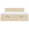 vidaXL Ottoman-Bett mit Matratzen Creme 200x200 cm Stoff