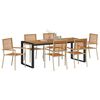 vidaXL Garten Essgruppe 7 pcs Beige und Braun Poly-Rattan