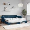 vidaXL Tagesbett Ausziehbar mit Matratzen Blau 100x200 cm Samt
