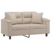 vidaXL 2-Sitzer-Sofa mit Kissen Creme 120 cm Mikrofasergewebe