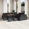 vidaXL Garten-Sofa-Set mit Kissen mit Speicher 14 pcs Schwarz