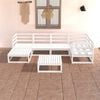 vidaXL 7-tlg. Garten-Lounge-Set Wei&szlig; Massivholz Kiefer