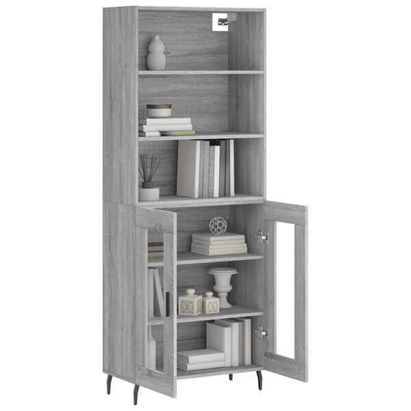 vidaXL Highboard Grau Sonoma 69,5x34x180 cm Holzwerkstoff