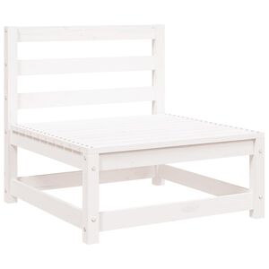 vidaXL Garten-Mittelsofa Wei&szlig; Massivholz Kiefer