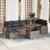 vidaXL Garten-Sofa-Set 8 pcs Grau Poly-Rattan