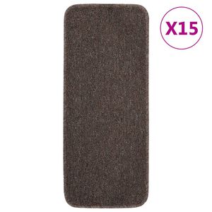 vidaXL Antirutsch Stufenmatten 15 Stk. 60x25 cm Braun Rechteckig