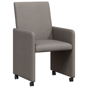vidaXL Esszimmerst&uuml;hle mit Rollen 2 stk. Stoff Taupe 57 x 66 x 94 cm