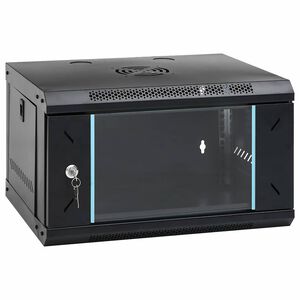vidaXL Netzwerkschrank mit Speicher Schwarz 53 x 45 x 30 cm Stahl