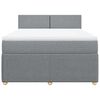 vidaXL Boxspringbett mit Matratze Hellgrau 140x190 cm Stoff