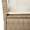 vidaXL Gartensessel mit Kissen Verstellbar Beige Poly Rattan