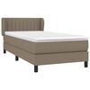 vidaXL Boxspringbett mit Matratze Taupe 90x200 cm Stoff