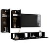 vidaXL 4-tlg. TV-Schrank-Set Schwarz Holzwerkstoff