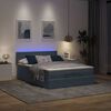 vidaXL Ottoman-Bett mit Matratze & LEDs Dunkelgrau 140x200 cm Samt