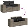 vidaXL Garten-Sofa-Set mit Kissen mit Speicher mit Kissen 8 pcs Grau