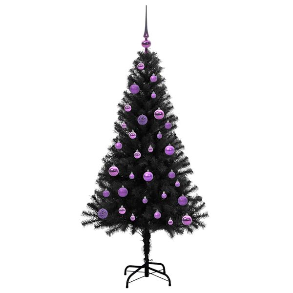 vidaXL Weihnachtsbaum mit 150 LEDs mit St&auml;nder Schwarz 150 cm PVC