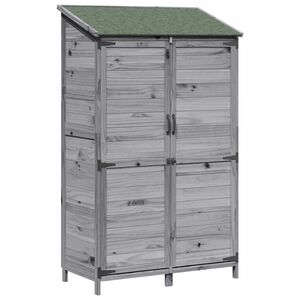 vidaXL Gartenschuppen Grau 106,5 x 56 x 176 cm Massivholz aus Fichte